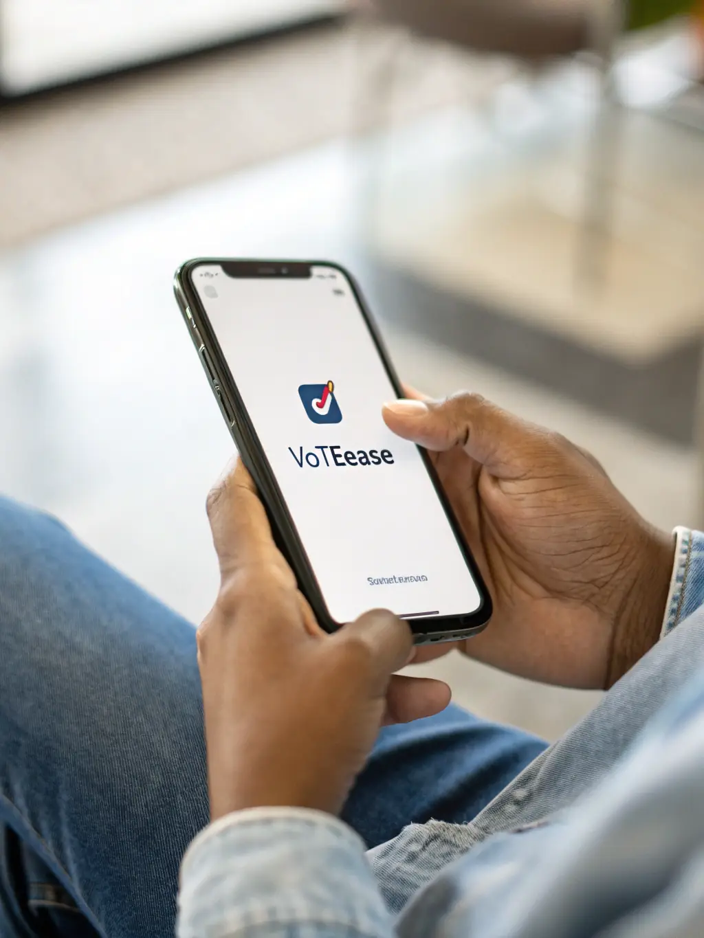 A close-up of a smartphone screen displaying Cupid’s Id's facial verification process, with a user's face being scanned and matched against their profile picture. The interface shows clear instructions and progress indicators.